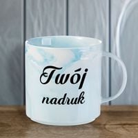 Kubek 350 ml niebieski marmur z Twoim nadrukiem