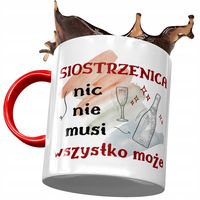 Kubek Czerwony Dla Siostrzenicy Urodziny Prezent Z Nadrukiem Ze Zdjęciem
