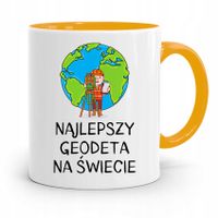 Kubek Żółty Dla Geodety Najlepszy Na Świecie Z Nadrukiem Ze Zdjęciem