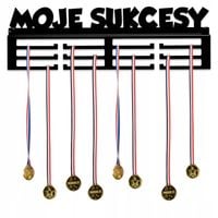 WIESZAK NA MEDALE ŚCIENNY MOJE SUKCESY METALOWY CZARNY DLA SPORTOWCA