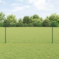 Ogrodzenie z słupkiem Zielony 1 x 10 m Stal i PVC