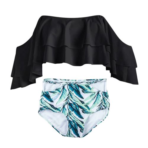 Strój kąpielowy kostium bikini dwuczęściowe hiszpanka falbana wysoki stan l na Arena.pl