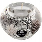 Świecznik szklany zdobiony Święta Winter Story świąteczny tea light 8x6cm