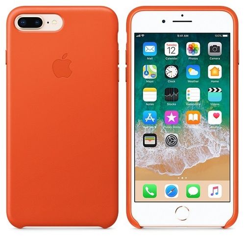 Apple iPhone 8 Plus / 7 Plus Leather Case - Bright Orange na Arena.pl