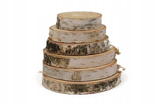 Plastry drewniane, plaster drewna, 3-9 cm - 1 kg wysuszone krążki brzozowe na Arena.pl