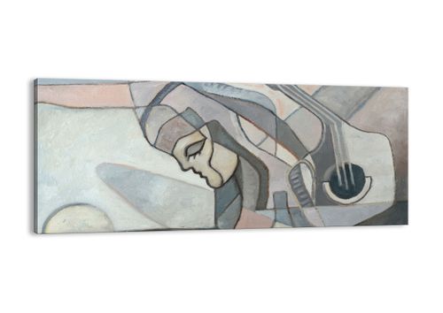Obraz Na Płótnie - Kobieta Gitara  - 120X50 Cm - Ab120X50-3739 na Arena.pl