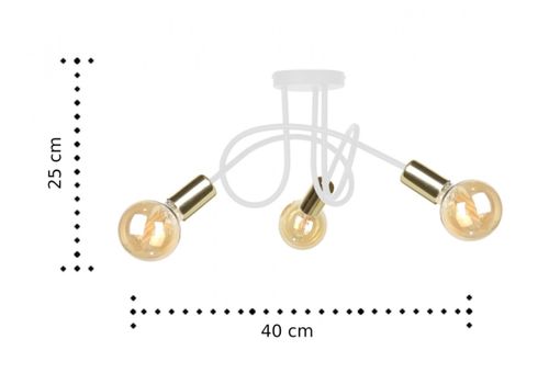 Lampa sufitowa 3xE27 RUMBA WHITE/GOLD na Arena.pl