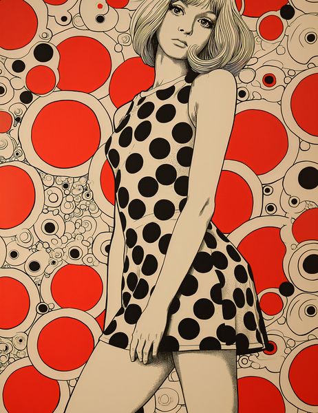 Plakat 50x65cm Czerwone Kropki zdjęcie 1