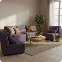 Zestaw KIMO funkcja spania sofa fotele Family Meble granat Twisster sztruks