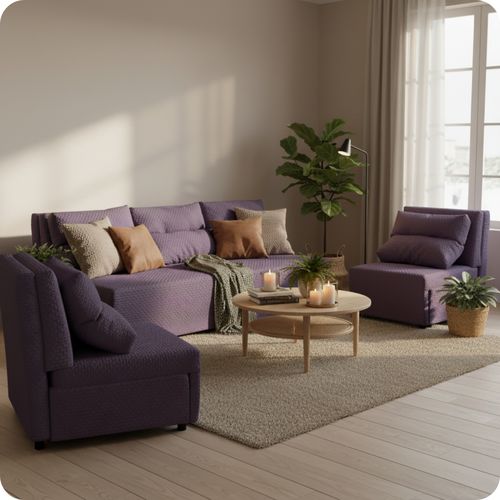 Zestaw KIMO funkcja spania sofa fotele Family Meble granat Twisster sztruks na Arena.pl