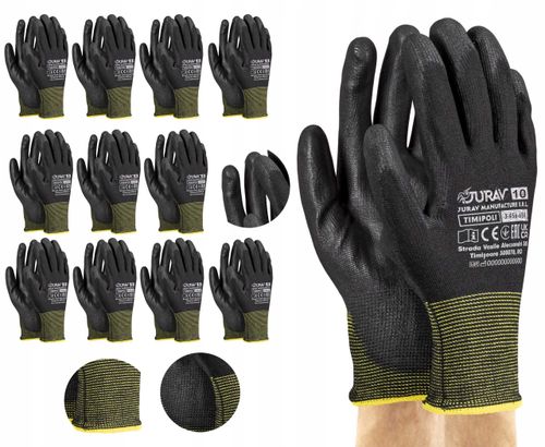 rękawice robocze czarne j-timipoli_bb10-xl - 12 par na Arena.pl