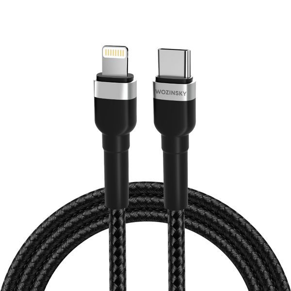 Kabel przewód do iPhone USB-C - Lightning PD 30W 2m czarny zdjęcie 1