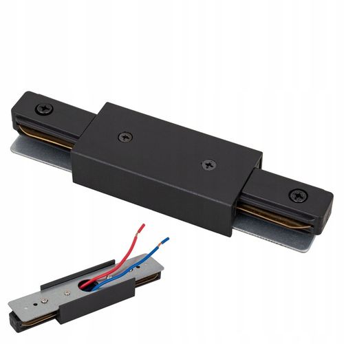 Łącznik z ZASILANIEM prosty do szyn oświetleniowych LED czarny na Arena.pl