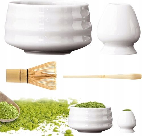 Zestaw prezentowy do herbaty matcha czarka miotełka podstawka łyżeczka na Arena.pl
