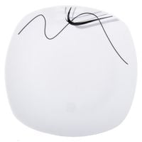 Talerz obiadowy kwadratowy płytki SELINA 27 cm biała porcelana paski