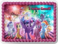 PROSTOKĄTNY OPŁATEK NA TORT A4 20x29CM - MY LITTLE PONY + IMIĘ