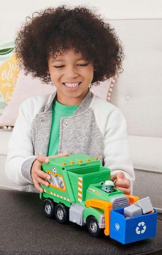 PSI PATROL DUŻA ŚMIECIARKA ROCKY POJAZD DO RECYKLINGU 38 CM + FIGURKA na Arena.pl