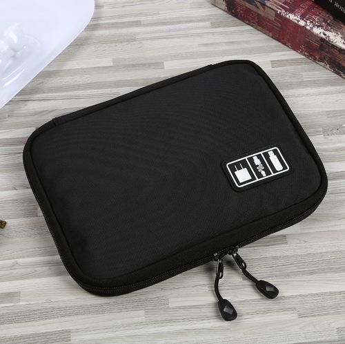 Etui organizer pojemna torba podróżna na kable ładowarki kosmetyczka czarna na Arena.pl