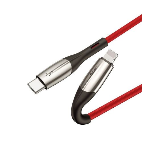 Kabel Usb-C Do Lightning Baseus Horizontal Power Delivery, Dioda Led, 1M (Czerwony) na Arena.pl