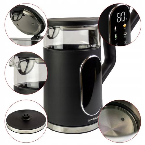 CZAJNIK ELEKTRYCZNY REGULACJA TEMPERATURY DIGITAL CZARNY 1,7L 2200W na Arena.pl