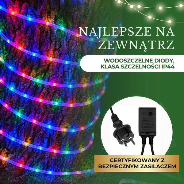Wąż świetlny 480 Led multikolor 20m z programatorem IP44 zdjęcie 5