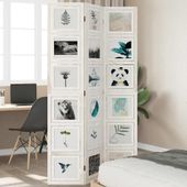 Parawan pokojowy, 3-panelowy, biały, lite drewno paulowni