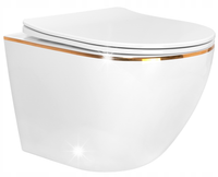 MISA WC WISZĄCA BEZKOŁNIERZOWA REA CARLO MINI RIMLESS GOLD EDGE PODWIESZANA