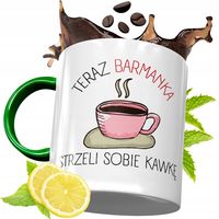 Kubek Zielony Dla Barmana Na Prezent Urodziny Z Nadrukiem Ze Zdjęciem