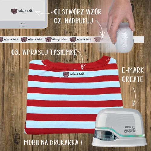 Etykiety do odzieży TASIEMKA do naprasowania Colop E-mark 15mm, 8 metrów na Arena.pl