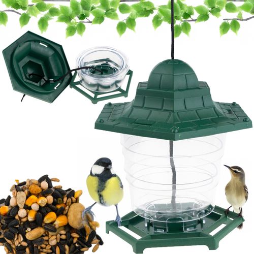 KARMNIK DLA PTAKÓW NA KARMĘ ZIARNA POIDEŁKO NA OKNO Z DASZKIEM na Arena.pl