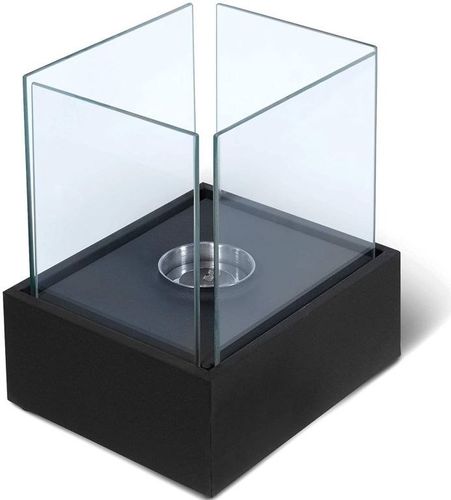 Kominek stołowy ze stali nierdzewnej, czarny, 245 x 205 x 28 na Arena.pl