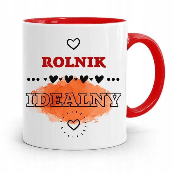 Dla Rolnika Kubek Czerwony Rolnik Idealny Prezent Z Nadrukiem Ze Zdjęciem zdjęcie 1