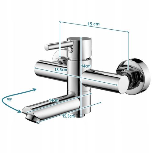 Bateria wannowa z chowaną wylewką Kran do wanny i prysznica składany SOTBE na Arena.pl