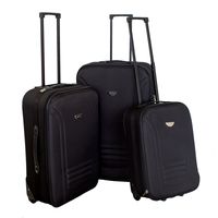 Walizki na kółkach podróżne z rączką do samolotu PVC-02 komplet 3 szt. 19/23/27 - czarne WK02B