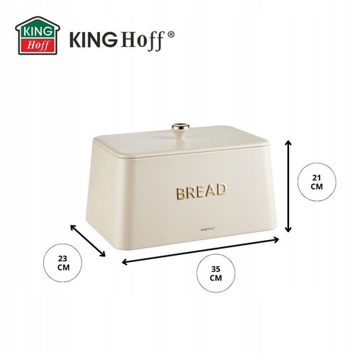 Chlebak KING Hoff KH-1950 kremowy metalowy elegancki design Pieczywo na Arena.pl