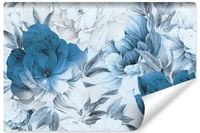 Fototapeta Do Salonu Niebieskie PEONIE Piwonie Kwiaty Natura 270cm x 180cm