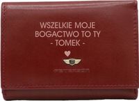 Portfel damski skórzany z GRAWEREM prezent na walentynki dla żony