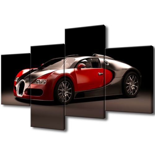 Obraz 120X70 Czerwone Bugatti Veyron Samochód Aut na Arena.pl