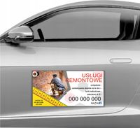 MAGNES NA SAMOCHÓD MAGNETYCZNA REKLAMA 60X30 USŁUGI REMONTOWE OCIEPLENIA