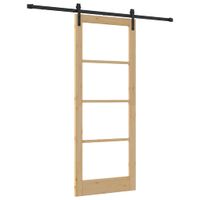 Drzwi przesuwne ORKDAL Brązowy 83 x 211 cm Lite drewno sosnowe