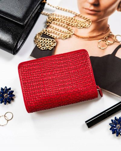 skórzany portfel damski zamykany na zatrzask - rovicky na Arena.pl