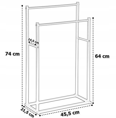WIESZAK STOJAK NA RĘCZNIKI STOJĄCY PODŁOGOWY ŁAZIENKOWY METALOWY 2 RAMIONA na Arena.pl
