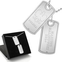 Srebrny nieśmiertelnik na łańcuszku prezent dla chłopaka męża + GRAWER