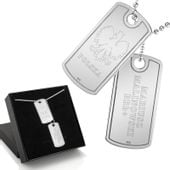 Srebrny nieśmiertelnik na łańcuszku prezent dla chłopaka męża + GRAWER