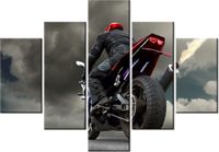 70 100CM OBRAZ 5 ELEM CZERWONY ŚCIGACZ DRUK PŁÓTNO