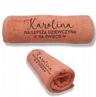 RĘCZNIK z haftem PREZENT Walentynki dla dziewczyny 100x50 cm