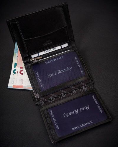 skórzany portfel męski wyposażony w system rfid - rovicky na Arena.pl