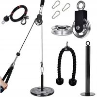 MOCNY WYCIĄG DO ĆWICZEŃ GÓRNY DOLNY ZESTAW DOMOWY METALOWE KÓŁKO DO 150KG