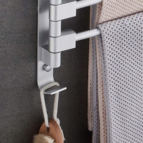 WIESZAK NA RĘCZNIKI ŁAZIENKOWY OBROTOWY SREBRNY HACZYK UCHWYT DO ŁAZIENKI na Arena.pl