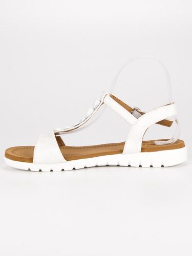 BIAŁE PŁASKIE SANDAŁY Rozmiar - 38 na Arena.pl